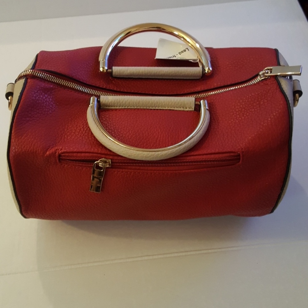Handbag Republic Two-Tone Barrel Bag w/Long Strap